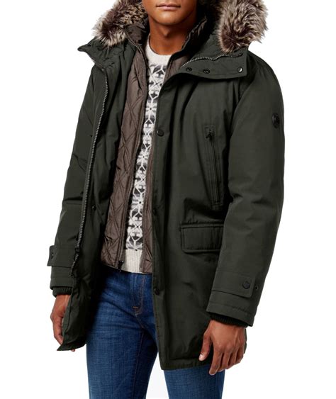 michael kors mens green jacket|Michael Kors men's winter jacket.